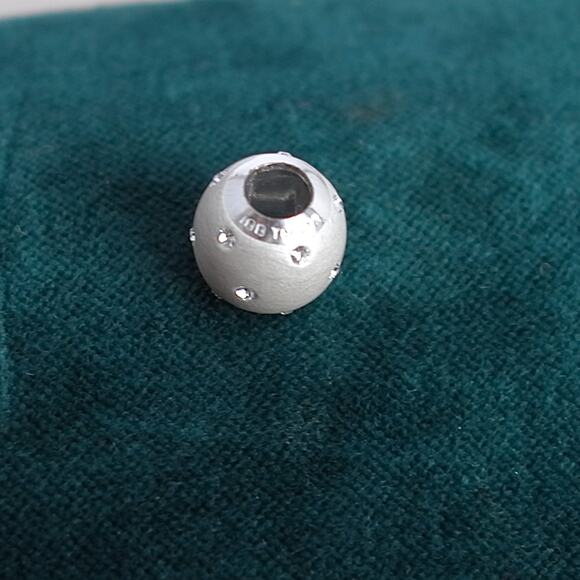 Sterling Silver 925 Thai Round Spacer Bead Charm Rhinestone Satin Finish THAI - Picture 2 of 3